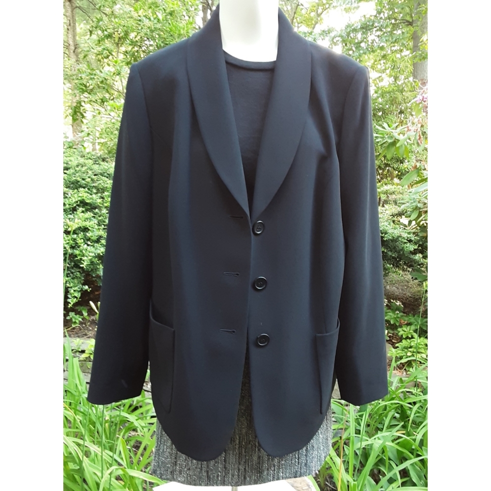 Kasper Classics Black Three Button Blazer